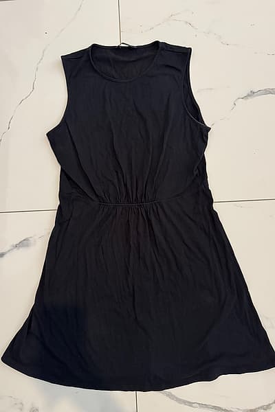 M&S Black Gathered Waist Dress by Marks and Spencer — pre-loved on Thrifted.mt