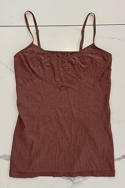 Ribbed camisole with floral detail corset style — pre-loved on Thrifted.mt