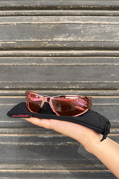 Pink Mirrored Sporty Sunglasses
