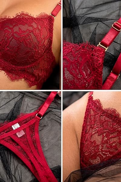 Set Crimson Lace by Muuah Lingerie — pre-loved on Thrifted.mt