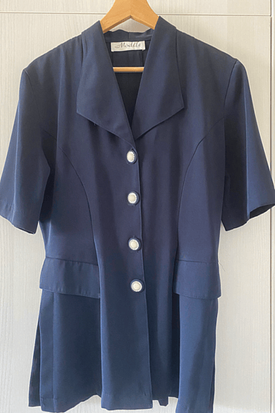 Giacca blazer blu navy a maniche corte by Modèle — pre-loved on Thrifted.mt