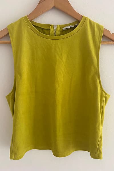 Lime Green Faux Suede Top