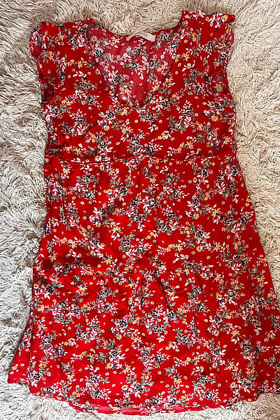 Abito estivo rosso a fiori Promod, taglia S by Promod — pre-loved on Thrifted.mt
