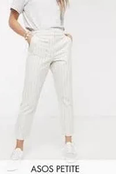 ASOS Design Ultimate Cigarette Trousers in Cream Stripe (EU32/UK4)   by Asos Design — pre-loved on Thrifted.mt