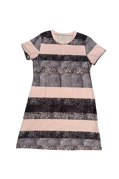 Striped Short Sleeve Mini Dress — pre-loved on Thrifted.mt
