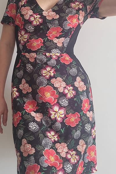 Floral Pattern Short Sleeve Dress