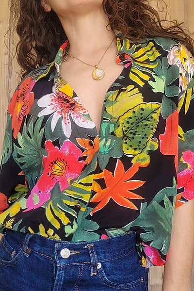 Vibrant Floral Button-Up Shirt