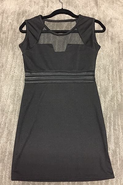 Black body shape dress in mesh  — pre-loved on Thrifted.mt
