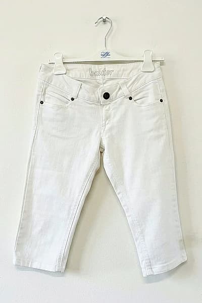 White Baxter Cropped Trousers