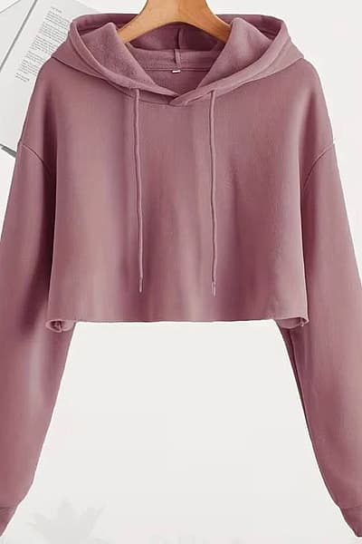 Pink Cropped Drawstring Hoodie — pre-loved on Thrifted.mt