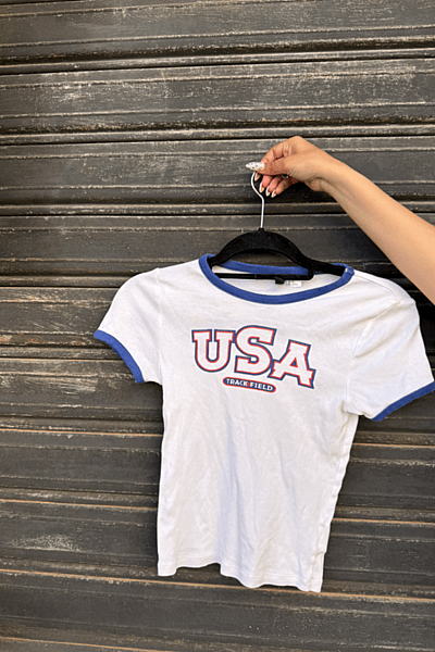 USA Track Field Ringer Tee