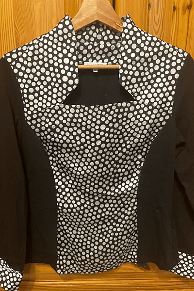 Polka Dot Panel Mock Neck Top by Nara Camice — pre-loved on Thrifted.mt