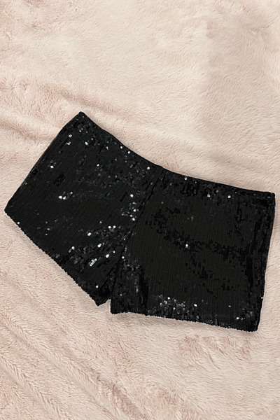 Sparkly Sequin Black Party Shorts by Amazon — pre-loved on Thrifted.mt