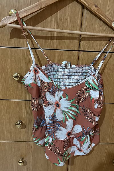 Floral Print Shirred Cami Top