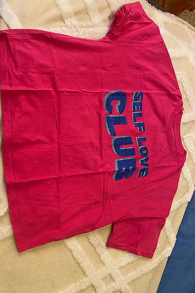 Pink Self Love Club T-shirt by Kiabi — pre-loved on Thrifted.mt
