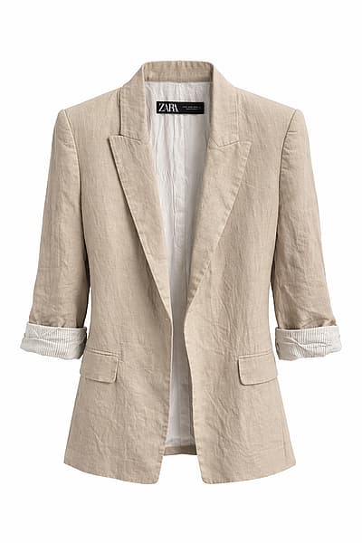 Chaqueta blazer beige entallada de Zara by Zara — pre-loved on Thrifted.mt